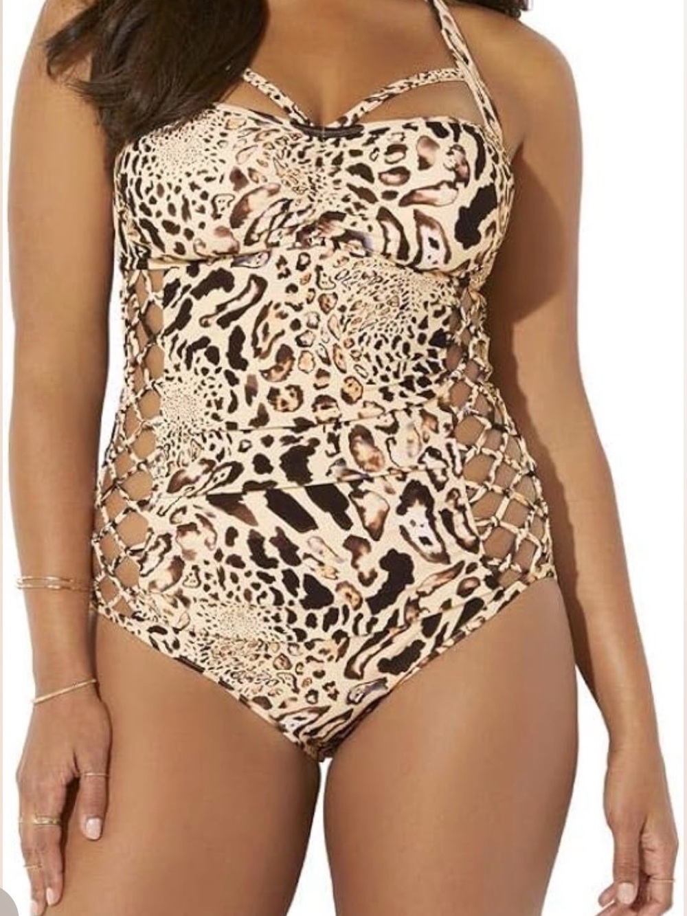 Ashley Graham x Swimsuits for All Leopard-Pattern One-Piece Swimsuit